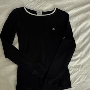 Lacoste Women's Black Long Sleeve Tee